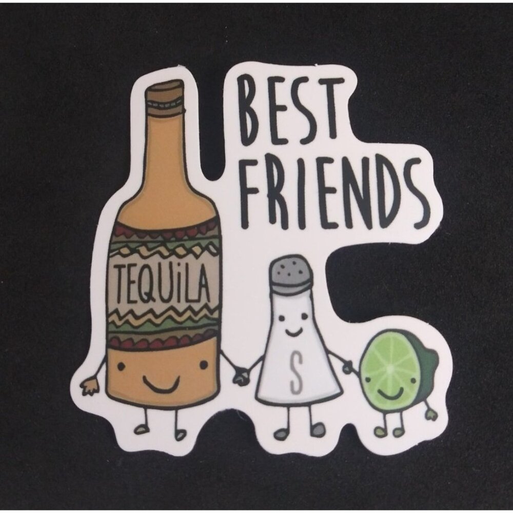 10/$10 Best Friends Tequila Salt Lime Drinking Sticker 2.18" x 2" (Z)